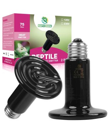 Repti Home 150W Ceramic heat radiator (2-pack) reptile heat lamp bulbs ceramic heating for amphibians pet breeding chicken dog cat 150 watts