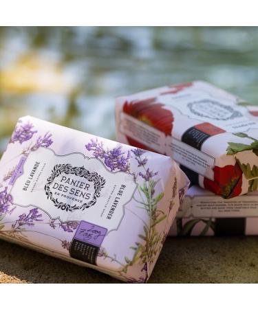 Panier des Sens Lavender Shea Butter Natural Bar Soap - Made in France - 95% Natural - 2 Bars x 7oz/200g - Blue Lavender Scent - Buy Online on SooperMarket.com