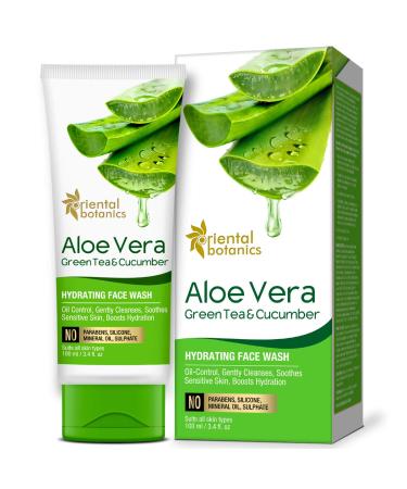 Oriental Botanics Aloe Vera Green Tea & Cucumber Hydrating Face Wash - No Sulphate Paraben Silicone 100ml