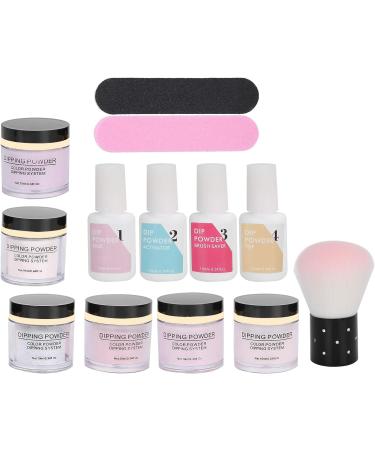 Dip Powder Nail Kit Nail Art Manicure DIY Salon Beginner Extension Kit Nail Dipping Powder Starter Set Nail Art Powder Top Base Coat Gel Dust Brush Manicure Tool Set for Nail K1214 - Buy Online on SooperMarket.com