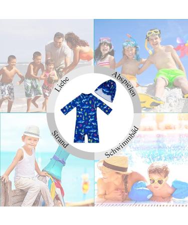 UPF 50+ Blue Shark Baby Swimsuit | Snap Bottom | 6-9 Months - Buy Online on SooperMarket.com
