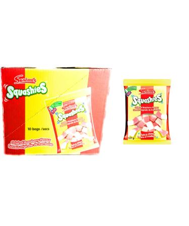 Swizzels Squashies- Original Raspberry Flavor -10 bags (160 Grams/Bag)