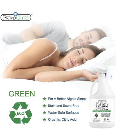 Premo Guard 128 oz Bed Bug & Mite Killer Spray | Fast Acting Treatment | Stain & Scent Free | Child & Pet Safe | Extended Protection | Natural Non-Toxic Formula - Buy Online on SooperMarket.com