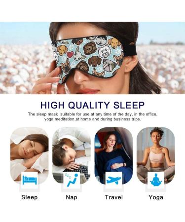 ALAZA Cute Doodle Dog Print Animal Sleep Mask - Blackout Cooling Eye Mask for Women Men - Buy Online on SooperMarket.com