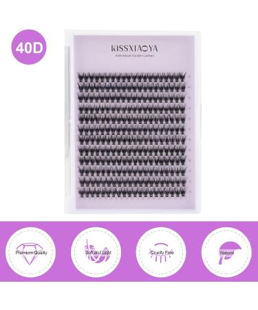 240pcs 40D 0.07 D Curl Cluster Eyelash Extensions - Soft Natural False Eyelashes DIY At Home - 12mm Length - Pack of 1 - Buy Online on SooperMarket.com