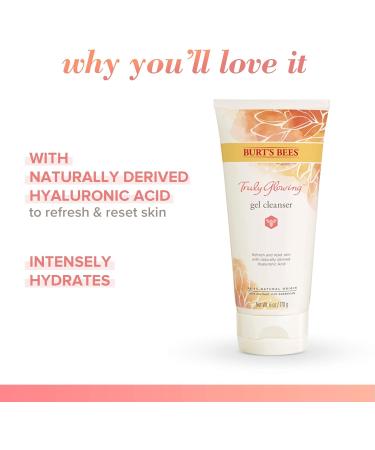 Burt's Bees Truly Glowing Refreshing Gel Facial Cleanser Daily Face Wash with Hyaluronic Acid 99.9% Natural Origin Developed with Dermatologists 170g Gel Cleanser With Hyaluronic Acid - Buy Online on SooperMarket.com
