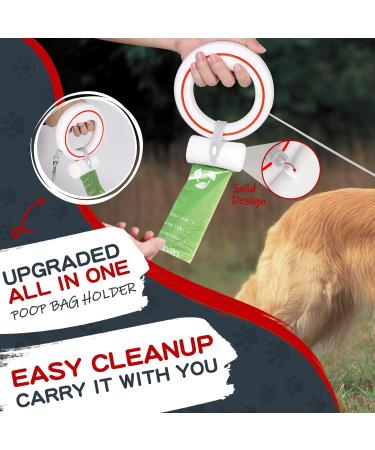 Moestar 360 Tangle-Free Dog Leash with Bag Holder - 3m/10ft for Small & Medium Dogs - Red - Buy Online on SooperMarket.com