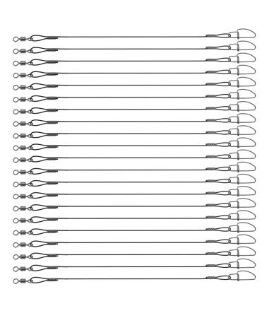 VGOL 30 pieces of fishery wire offices 45 kg 50 cm stainless steel anti-bite fishing bait wire leader rigs with vertebrae and push buttons for outdoor fishing
