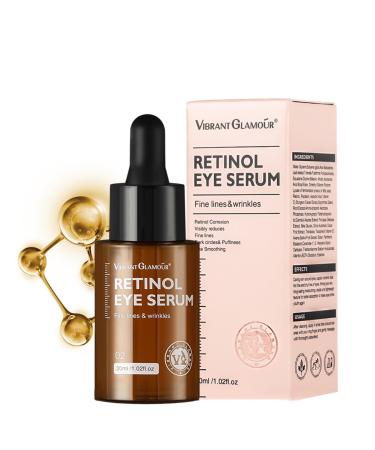 Retinol Eye Serum Anti Aging Under Eye Cream Visibly Reduces Wrinkles Fine Lines in 4-8 Weeks - Tightening Firming with Double Retinol 30ml