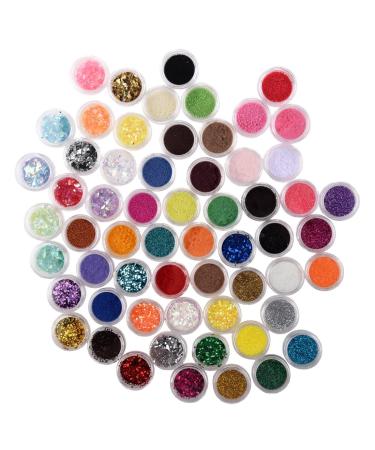 New 60 Box Color 5 Style Crushed Shell Acrylic Nail Powder Tip Decoration