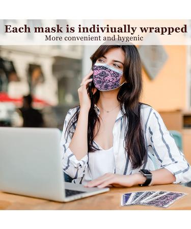 Individually Wrapped Cute Printed Disposable Face Masks for Adults - 50Pcs L-multicolor - Buy Online on SooperMarket.com