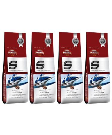 CNMART Trung Nguyen S Blend - Rich and Aromatic Flavour Vietnamese Ground Coffee 500g (Pack of 4)