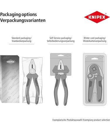 Knipex High Leverage Diagonal Cutter black atramentized with multi-component grips 180 mm (self-service card/blister) 74 02 180 SB Multi-component Grips Blue/Red 180 mm atramentized on self-service card - Buy Online on SooperMarket.com