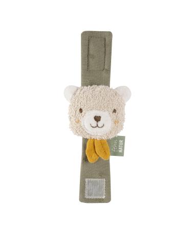 Fehn rassel bracelet baby Fehnnatur toys bear - motor toy gripping area to rattle feel - cuddly toy baby toys with organic cotton - toys for babies and toddlers from 0+ months B r Natur