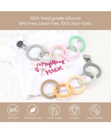 Kalovin Silicone Teether Rings - Clip-on Sensory Teething Links | BPA-Free Food Grade Teething Ring for Babies - Color 1 - Buy Online on SooperMarket.com
