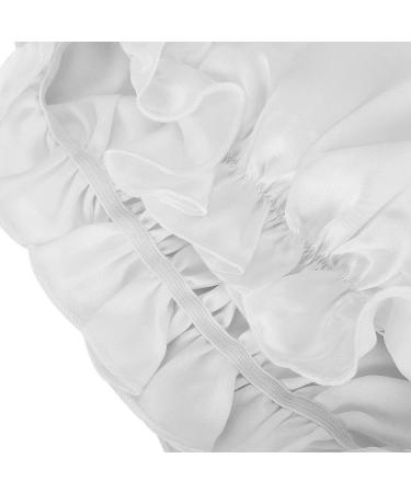 Moonsix Women's Natural Silk Night Cap - Elastic White Satin Bonnet for Hair Care - Buy Online on SooperMarket.com
