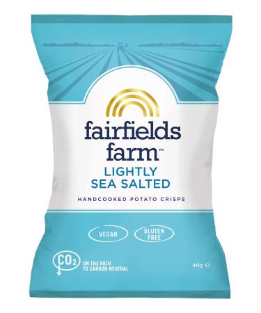 Fairfields Farm Crisps Lightly Sea Salted Hand Cooked Potato Crisps 40g | Pack of 10