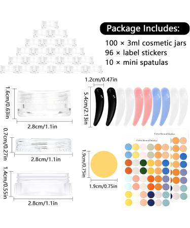 Buy RUIJIE 100 Pack 3g/3ml Empty Cream Jars - Screw Cap Lids for Cosmetics Lip Balm & Travel Jars | International Shipping Available - Buy Online on SooperMarket.com