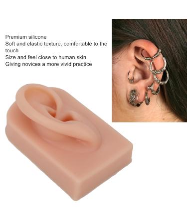 Silicone Ear Model for Piercing Training | Soft Flexible & Reusable Human Ear Display (Dark Skin Color) - International Shipping Available - Buy Online on SooperMarket.com