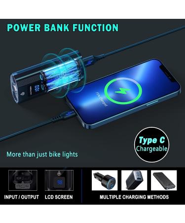 Victagen 8000 Lumen Bike Lights for Night Riding - 3 Cree LED Headlight with High/Low Beam, Rechargeable TypeC Bicycle Light + Free Tail light - VTG8 - Buy Online on SooperMarket.com
