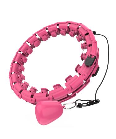 skayddb Weighted Smart Hoola Hoop, Smart 24 Sections Detachable Hoola Hoop, Suitable for Adults and Children Style 1 pink