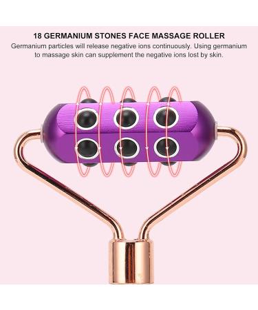18 Germanium Stones Face Massage Roller | Manual Facial Tool for Fine Lines & Wrinkles Relief - Portable Skin Care Roller (Purple - Buy Online on SooperMarket.com