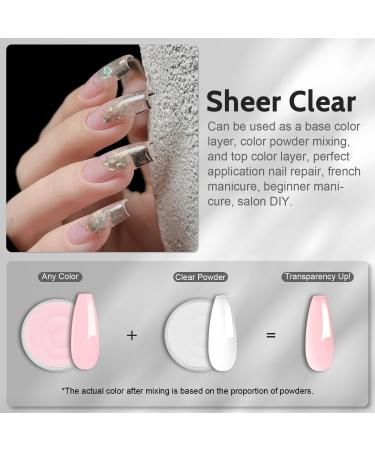 Lavender Violets 120g Clear Acrylic Dip Powder - 4oz Large Nail Kit | 3D French Nail Art, Starter Manicure, Strengthening for Beginners - No Lamp Needed | L001 - Buy Online on SooperMarket.com