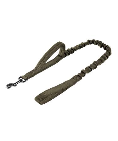 OneTigris Tactical Dog Training Leash Bungee Leash with 2 Control Handle Quick Release Nylon Leads Rope Olive