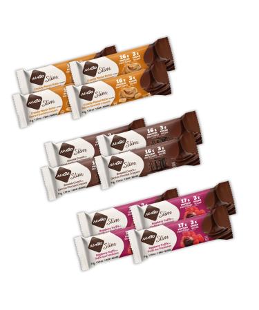 NuGo Slim Variety Pack 16-17g High Protein 3g Sugar Gluten Free 12 Count 12ct Variety Pack