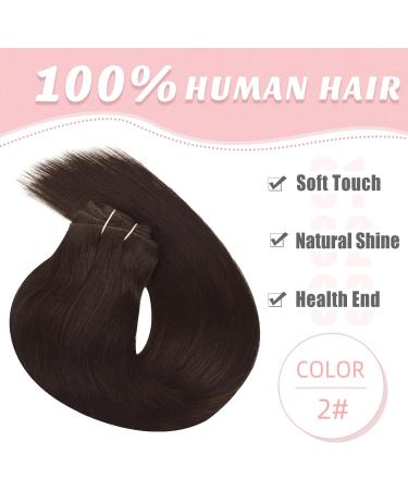 Vlasy Clip in Hair Extensions 14 70g Chocolate Brown Human Hair Seamless 7 Pieces Thick Weft Extensions for Women - Buy Online on SooperMarket.com