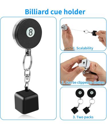 Thinp 2-Piece Billiard Queue Chalk Holder - Recoverable Snooker Chalk Bag - Pool Cue Cover in Black | Shop Internationally - Buy Online on SooperMarket.com