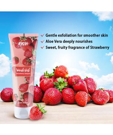 Nykaa Naturals Wanderlust Body Scrub - Aloe Vera Infused Strawberry Daiquiri - Nourish Dull Skin & Buff Dead Skin for Smooth Results - 4.93 oz - Buy Internationally - Buy Online on SooperMarket.com
