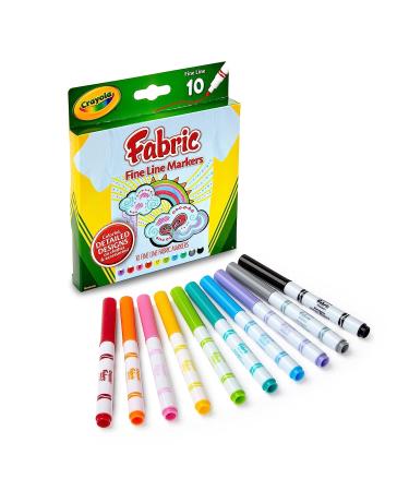 Crayola Fabric Markers for Kids - Set of 10 Fine Tip Assorted Colors - Buy Online on SooperMarket.com
