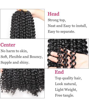 Leeven 30 Inch Passion Twist Crochet Braids Hair for Butterfly Locs - 1 Pack Long Water Wave Crochet Hair | Bohemian Braids 1B# 30 Inch - Buy Online on SooperMarket.com
