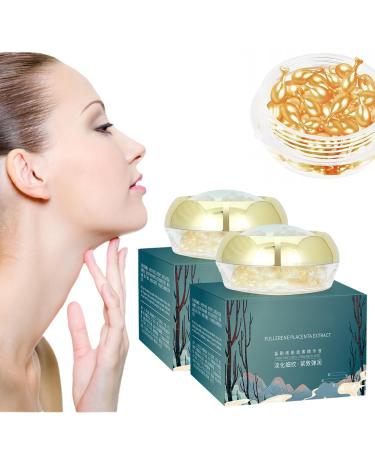 Sheep Placenta Essence Serum Fullerene Essence Sheep Placenta Capsules for Face (2pcs)