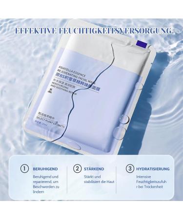 Shefave Centella Asiatica Face Mask B5 Hyaluronic Cloth Masks Face 10 Pieces Repair Masks Beauty After Sun Deep Hydration Skin Soothing Korean Face Mask Elastic and Smooth - Buy Online on SooperMarket.com
