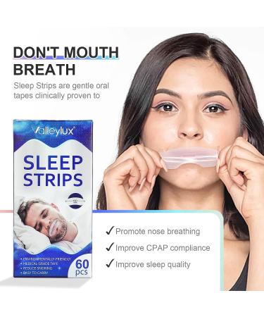 Mouth Tape for Sleeping - 60pcs Mouth Strips to Stop Snoring and Sleep Apnea | Anti Snoring Devices - 100mm - Buy Online on SooperMarket.com
