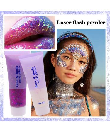 Mermaid Sequins Holographic Face Glitter Gel - Festival Makeup for Face, Body, and Hair - Buy Online on SooperMarket.com