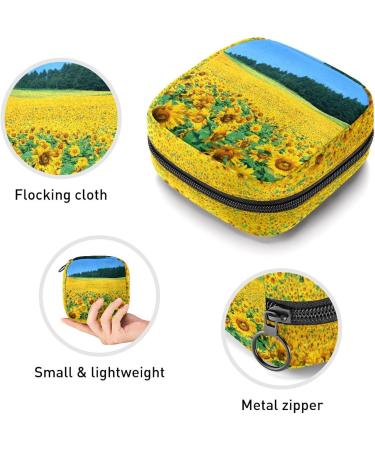 Sunflowers Sanitary Napkin Storage Bag - Portable Period Pouch for Women & Teens - Multi-colored - 1PC - Buy Online on SooperMarket.com
