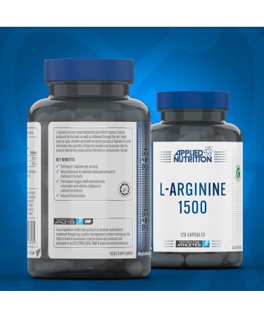 Applied Nutrition L-Arginine Capsules - 1500mg High Strength Nitric Oxide Booster - 60 Servings | Workout Performance Boost - Buy Online on SooperMarket.com