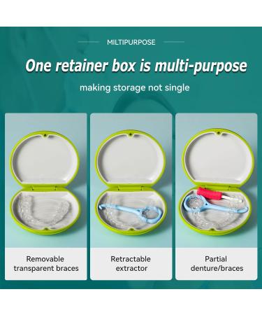 Annhua Retainer Case Denture Container Mouthguard Storage Box with Magnetic Closure False Teeth Container Denture Box Blue - Buy Online on SooperMarket.com
