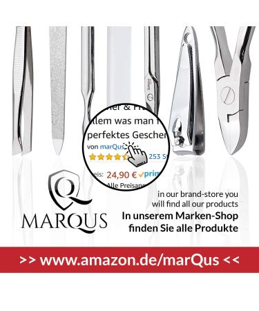 Marqus 7-Piece Manicure Set for Men & Women - Made in Germany Real Leather Etui Patented Glass Files for Hand & Foot Care - Black - Buy Online on SooperMarket.com