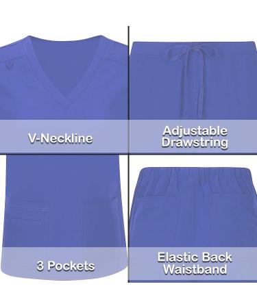 Comfortable and Durable Bahoki Essentials Scrub Set - Ideal for Nurses - Ceil Blue X-Small - Buy Online on SooperMarket.com