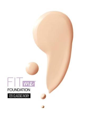 Maybelline Fit Me Dewy & Smooth Foundation 120 Classic Ivory | 1 fl oz (30 ml) - Flawless Glow - Buy Online on SooperMarket.com