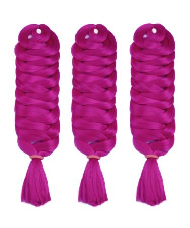 MapofBeauty Wholesale 3 pcs Ombre Colors Crochet Jumbo Braid Braiding Hair Extension (Magenta)
