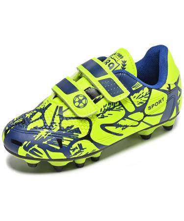 Mitudidi Football Shoes Children Unisex Breathable Football Shoes for Boys and Girls Lightweight Non-Slip 28-37 33 EU Blue Green