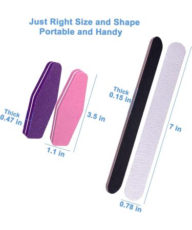 8 Pc Nail File and Buffer Set - 100/180 Grit for Acrylic Nails, Fingernail Buffing Blocks - Professional Manicure Kit Supplies - Buy Online on SooperMarket.com