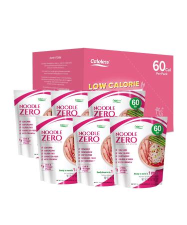 Caloless Konjac Shirataki Noodles 6-Pack Low Calorie healthy food (Chilli & Vinegar)-Gluten Free Keto snacks Non Gmo Low Carbs Glucomannan Diabetic Noodle Pasta Flavor Variety Pack