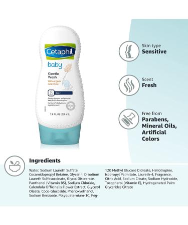 Cetaphil Baby Gentle Wash 7.8 fl oz - Gentle Cleansing for Sensitive Skin - Buy Online on SooperMarket.com