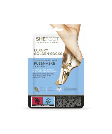 SHEFOOT Luxory Golden Socks Golden softening foot mask in the shape of socks 1 pair